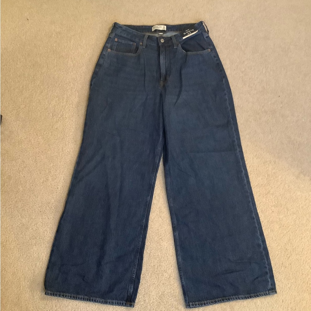 Abercrombie & Fitch Dark Blue Wide Leg Jeans